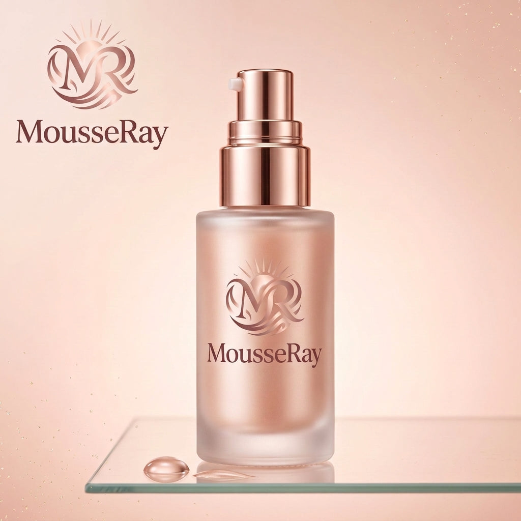 MousseRay Rose-Gold Skin Veil Serum – Lightweight Hydrating and Smoothing Facial Primer-Serum for a Soft, Radiant Finish