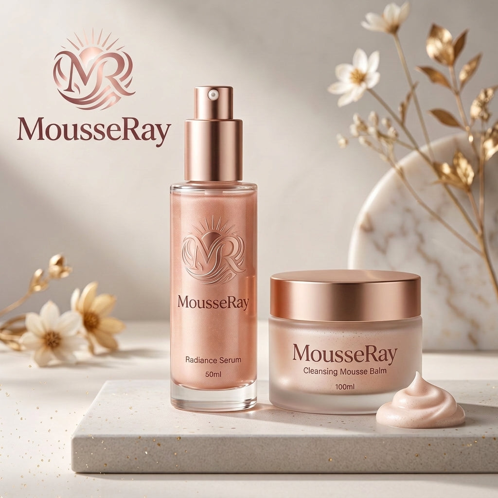 MousseRay Radiance Ritual Duo – 50 ml Radiance Serum and 100 ml Cleansing Mousse Balm for Cleansing, Hydration and Glow