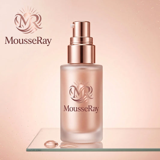 MousseRay Rose-Gold Skin Veil Serum – Lightweight Hydrating and Smoothing Facial Primer-Serum for a Soft, Radiant Finish