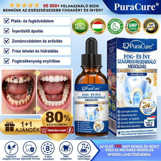 𝐏𝐮𝐫𝐚𝐂𝐮𝐫𝐞® Csak 5 doboz maradt! Extra 30% kedvezményt biztosítunk! Ápolja ínyét, csökkentse a lepedéket és élvezze a frissebb leheletet minden nap.