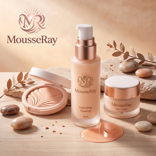 MousseRay Complete Hydration and Glow Set – Hydrating Essence, Moisturizing Eye Cream and Radiance Complexion Compact