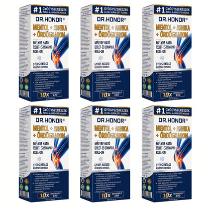 DR.HONOR® Mentol · Árnika · Ördögkarom 10 az 1-ben Ízület- és Izomápoló Roll-On | Köszvény, Ízületi Merevség, Duzzanat és Izomfájdalom Esetén | Gyorsan Felszívódó, Nem Zsíros