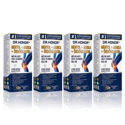 💥💥DR.HONOR® Mentol · Árnika · Ördögkarom 10 az 1-ben Ízület- és Izomápoló Roll-On | Köszvény, Ízületi Merevség, Duzzanat és Izomfájdalom Esetén | Gyorsan Felszívódó, Nem Zsíros